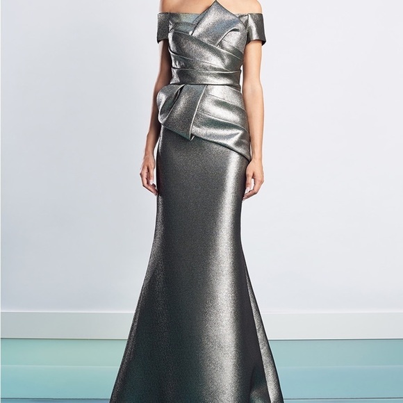 Alexander by Daymor Couture Mother of the Bride 2 Piece Mermaid Dress Sz 12 Gray - Picture 2 of 13